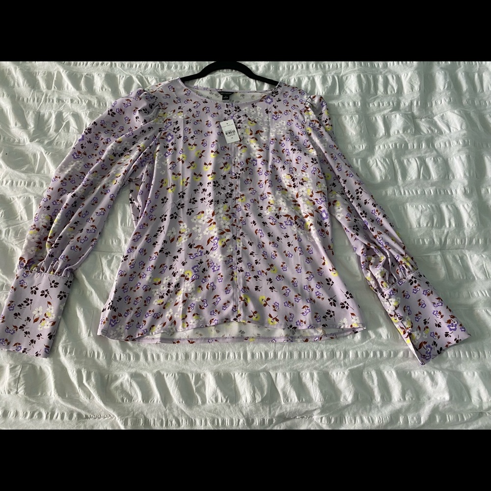 NWT Loft medium purple floral blouse